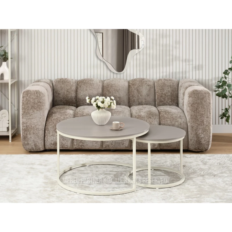 Set konferenčních stolků JACEK - béžový / krémový