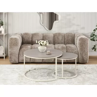 Set konferenčních stolků JACEK - béžový / krémový