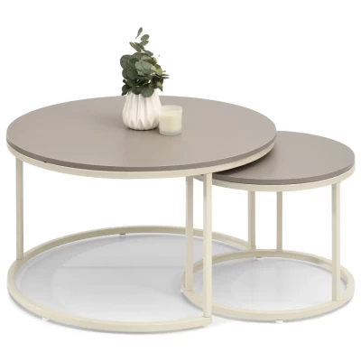 Set konferenčních stolků JACEK - béžový / krémový