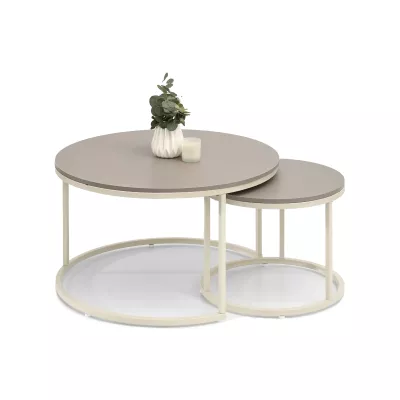 Set konferenčních stolků JACEK - béžový / krémový