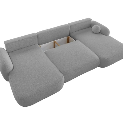 Rozkládací sedací souprava do U MOHYLA s úložným prostorem - šedá