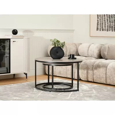 Set konferenčních stolků JACEK - béžový / černý