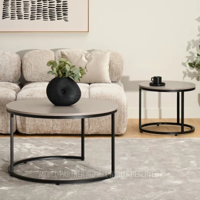 Set konferenčních stolků JACEK - béžový / černý