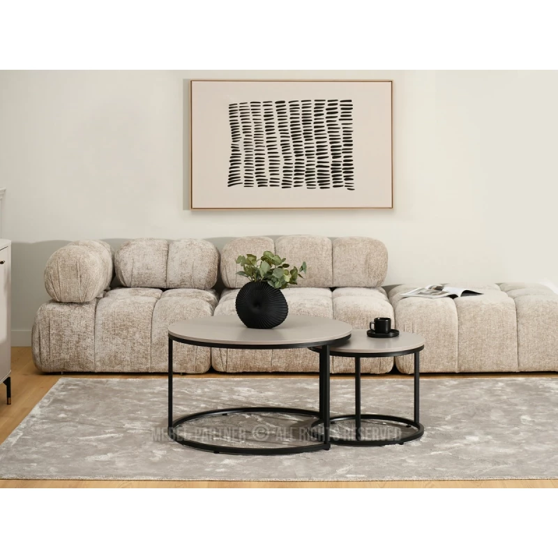 Set konferenčních stolků JACEK - béžový / černý