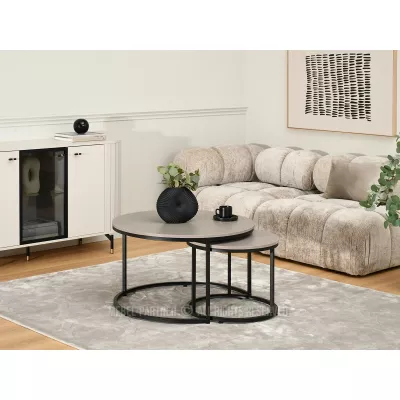 Set konferenčních stolků JACEK - béžový / černý