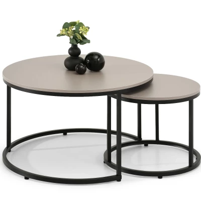 Set konferenčních stolků JACEK - béžový / černý