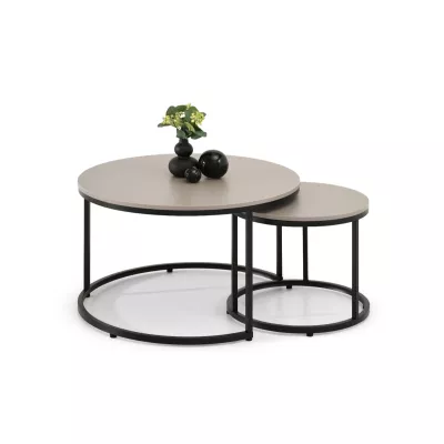 Set konferenčních stolků JACEK - béžový / černý