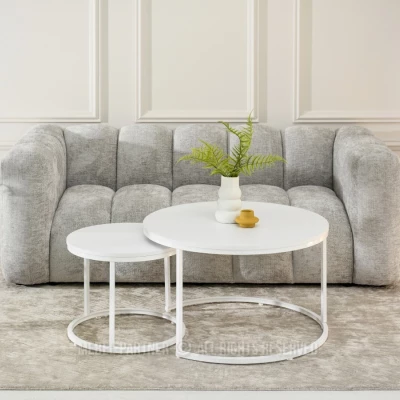 Set konferenčních stolků JACEK - bílý