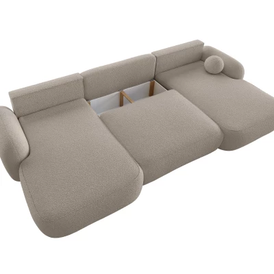 Rozkládací sedací souprava do U MOHYLA s úložným prostorem - béžová