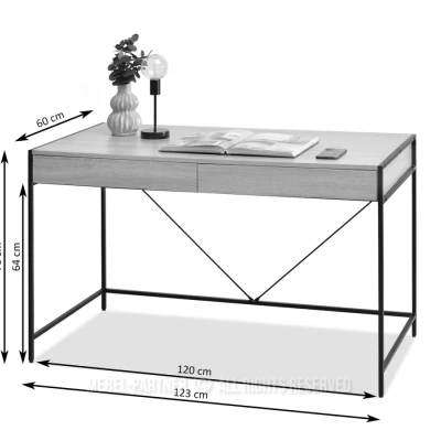 Široký psací stůl DAMJAR - krémový
