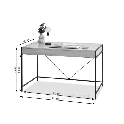 Široký psací stůl DAMJAR - krémový