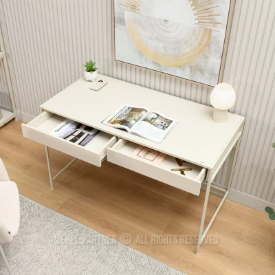 Široký psací stůl DAMJAR - krémový