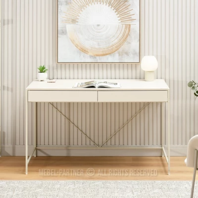 Široký psací stůl DAMJAR - krémový