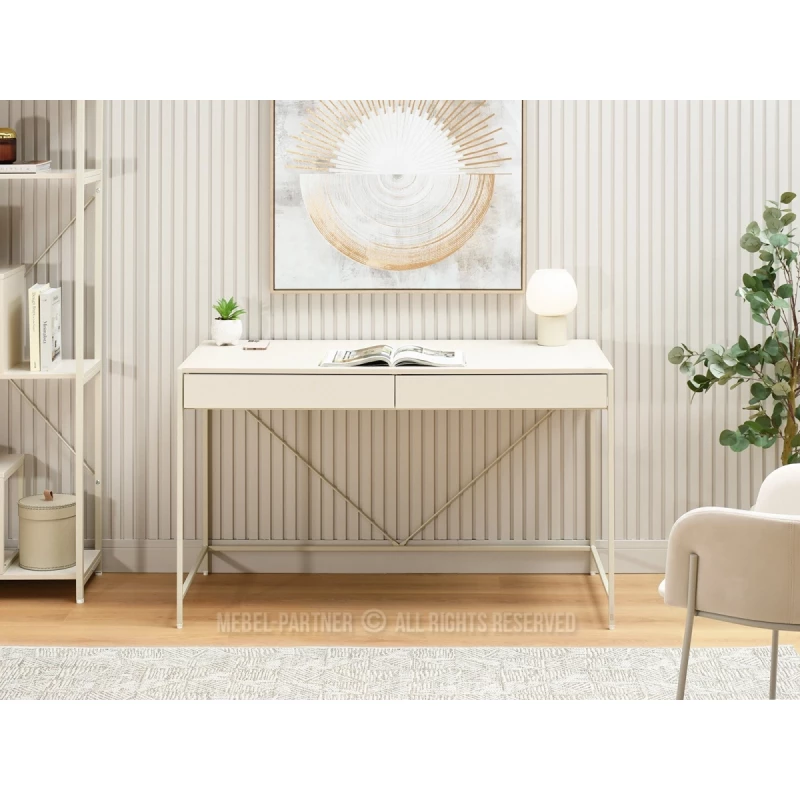 Široký psací stůl DAMJAR - krémový