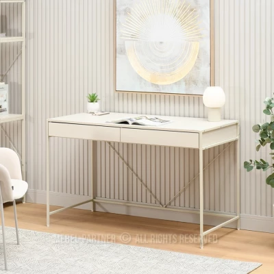 Široký psací stůl DAMJAR - krémový