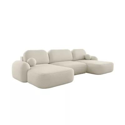 Rozkládací sedací souprava do U MOHYLA s úložným prostorem - vanilková