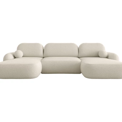 Rozkládací sedací souprava do U MOHYLA s úložným prostorem - vanilková