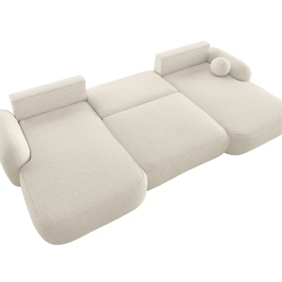 Rozkládací sedací souprava do U MOHYLA s úložným prostorem - vanilková