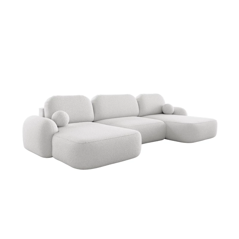 Rozkládací sedací souprava do U MOHYLA s úložným prostorem - světle šedá