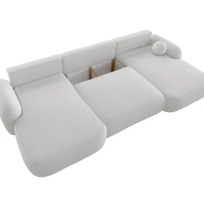 Rozkládací sedací souprava do U MOHYLA s úložným prostorem - světle šedá