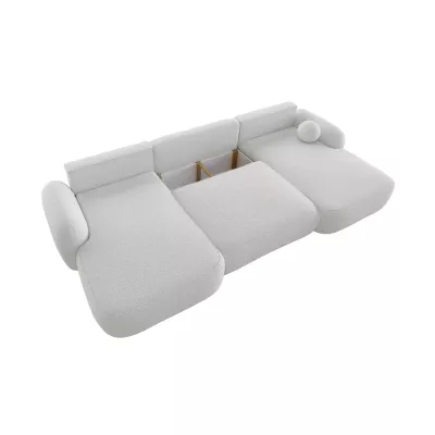 Rozkládací sedací souprava do U MOHYLA s úložným prostorem - světle šedá