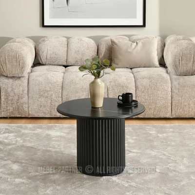 Konferenční stolek ALBAN - černý mramor / černý