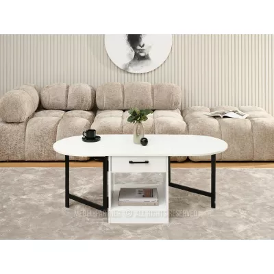 Rozkládací konferenční stolek IZAK - bílý / černý