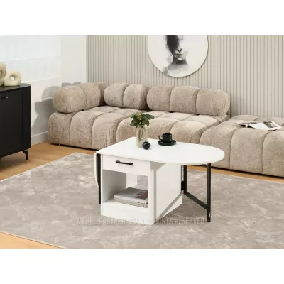 Rozkládací konferenční stolek IZAK - bílý / černý