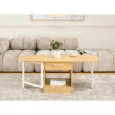 Rozkládací konferenční stolek IZAK - dub / bílý