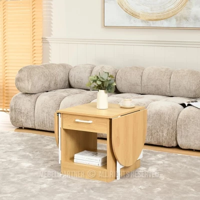 Rozkládací konferenční stolek IZAK - dub / bílý