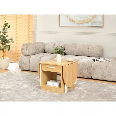 Rozkládací konferenční stolek IZAK - dub / bílý