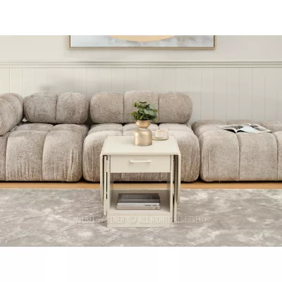 Rozkládací konferenční stolek IZAK - krémový