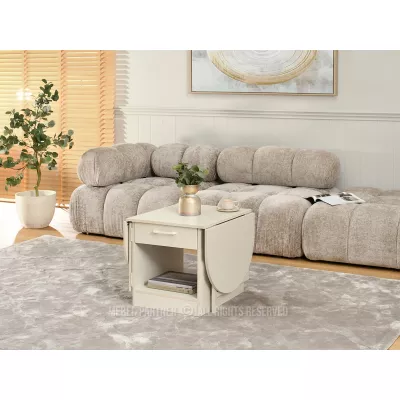 Rozkládací konferenční stolek IZAK - krémový