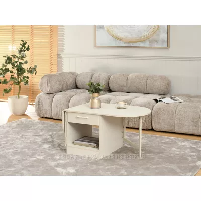 Rozkládací konferenční stolek IZAK - krémový