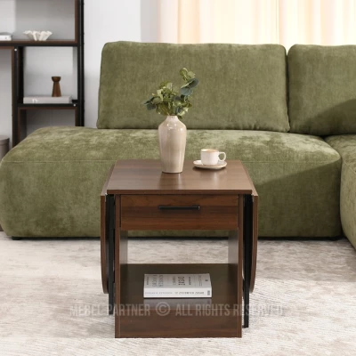 Rozkládací konferenční stolek IZAK - ořech / černý