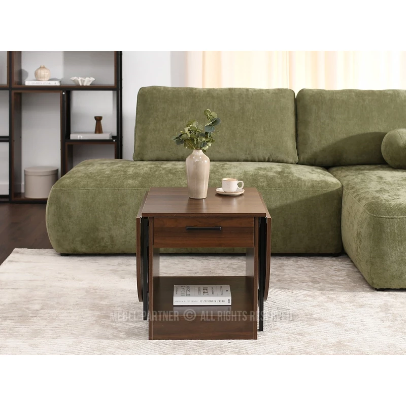 Rozkládací konferenční stolek IZAK - ořech / černý