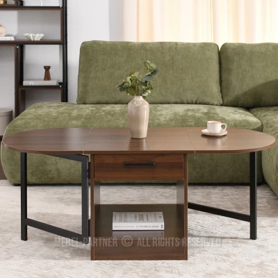 Rozkládací konferenční stolek IZAK - ořech / černý