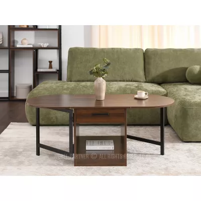 Rozkládací konferenční stolek IZAK - ořech / černý