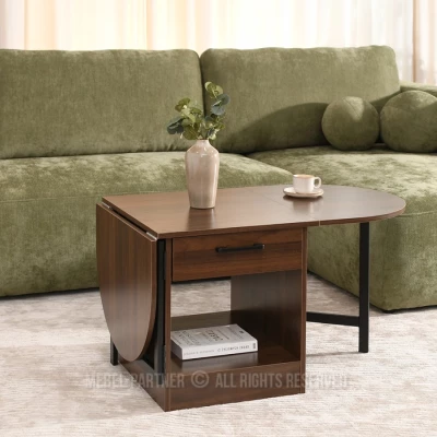 Rozkládací konferenční stolek IZAK - ořech / černý