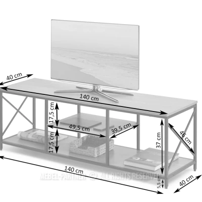Televizní stolek DINKO - béžový / černý