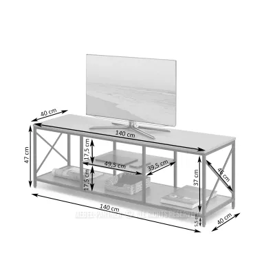 Televizní stolek DINKO - béžový / černý