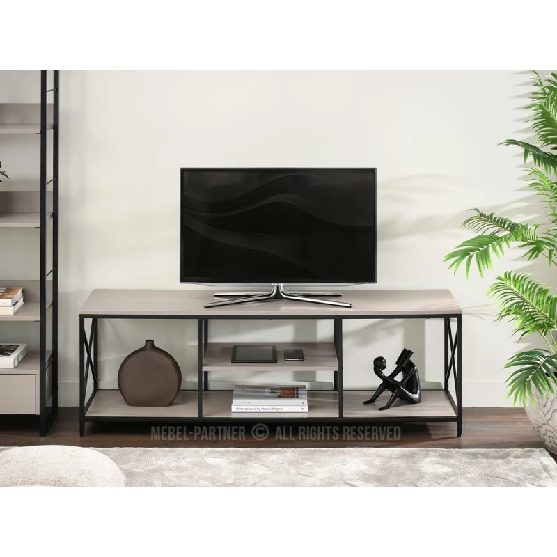 Televizní stolek DINKO - béžový / černý