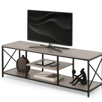 Televizní stolek DINKO - béžový / černý