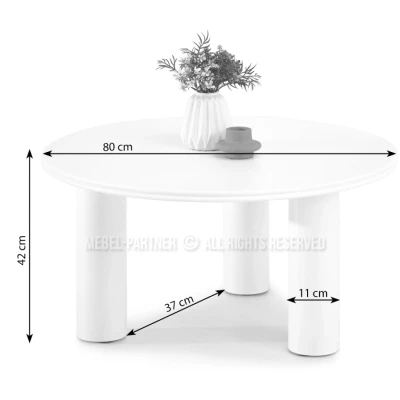 Kulatý konferenční stolek RAHIM - bílý