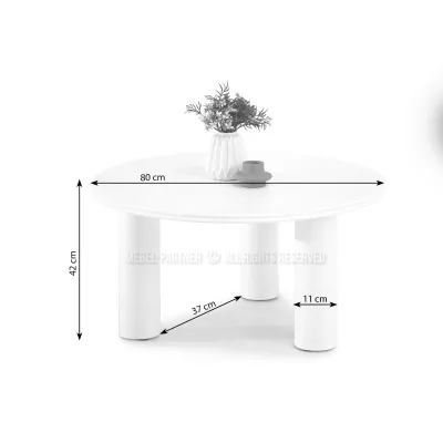 Kulatý konferenční stolek RAHIM - bílý