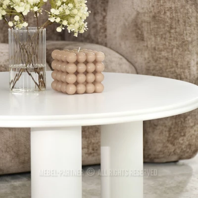 Kulatý konferenční stolek RAHIM - bílý