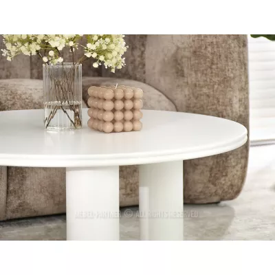 Kulatý konferenční stolek RAHIM - bílý