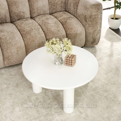 Kulatý konferenční stolek RAHIM - bílý