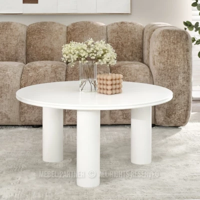 Kulatý konferenční stolek RAHIM - bílý