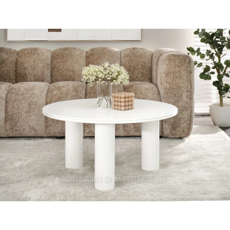 Kulatý konferenční stolek RAHIM - bílý